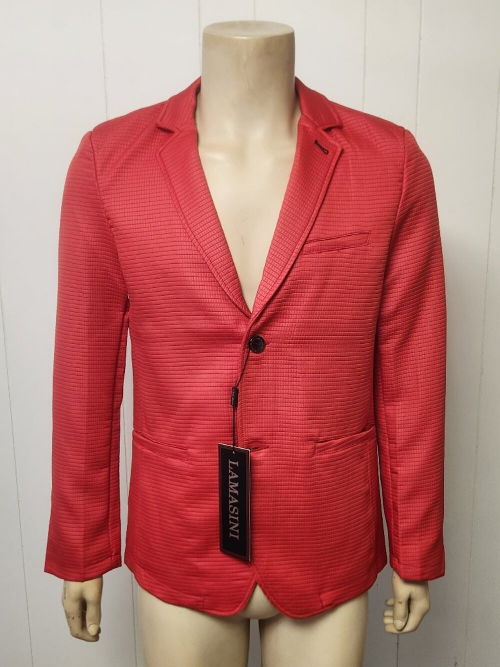 red sport coat M men's Lamasini bold texture NWT